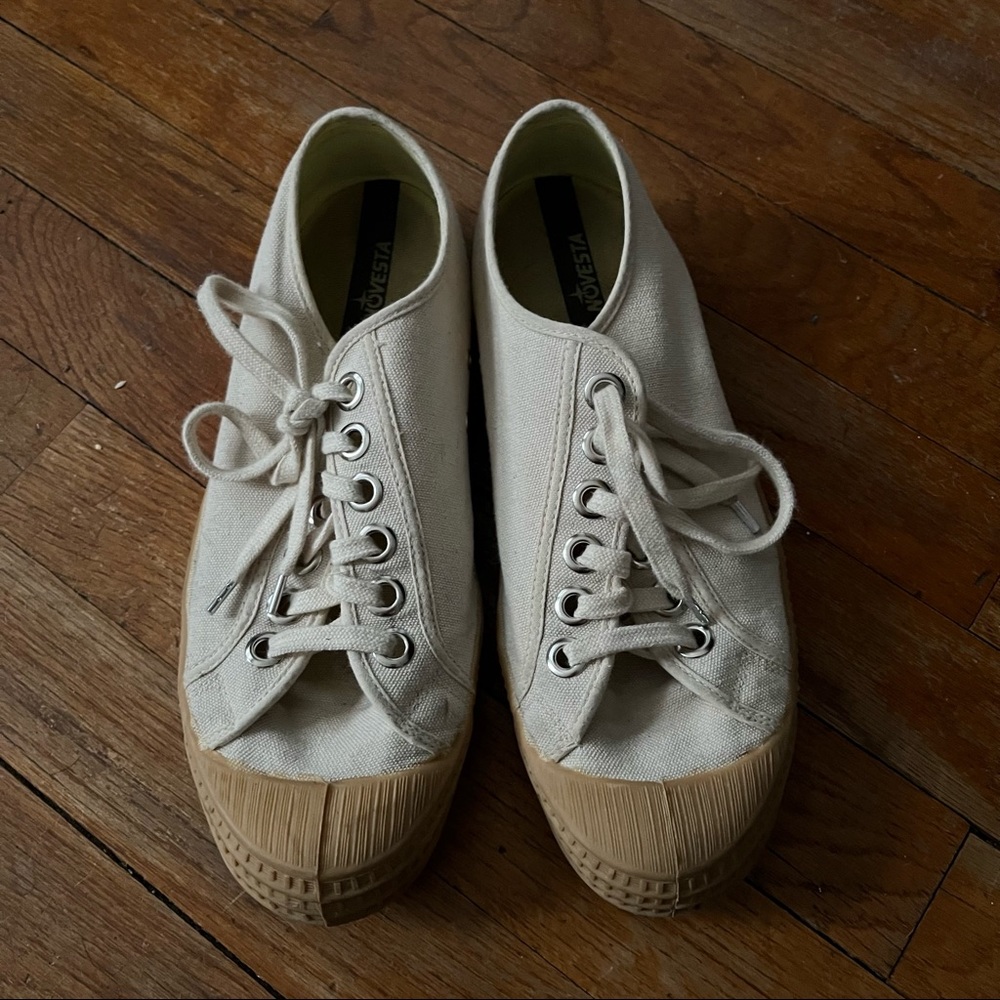 Novesta low top canvas sneaker - cream, 40